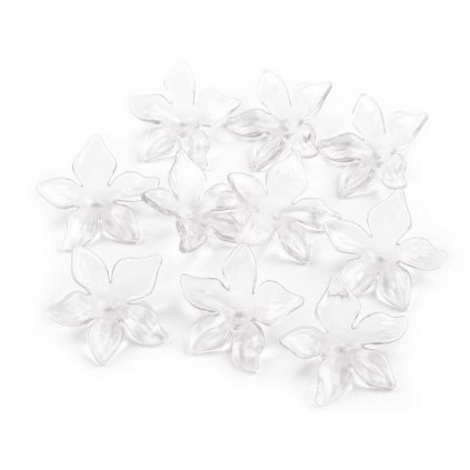 Plastové korálky květ / sukýnka Ø25-29 mm, 20 ks