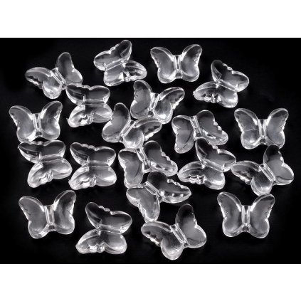 Plastové korálky motýl 15x18 mm, 20 ks
