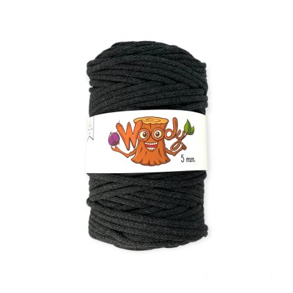 Woody příze 5 mm – Antracit (50m)
