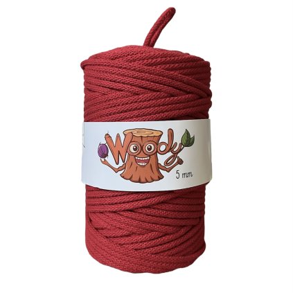 Woody příze 5 mm – Červená (50m)