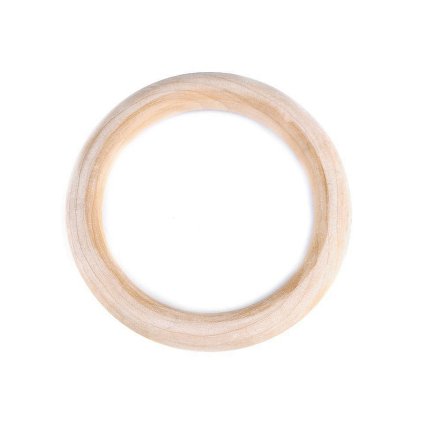 Dřevěný kruh / macrame, ucha na tašky vnější Ø11,2 cm, 1 ks