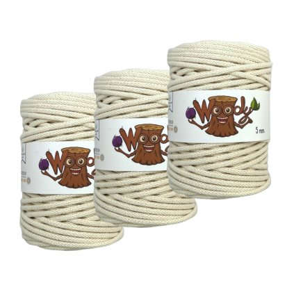 3x Woody 5 mm – Přírodní (100m)