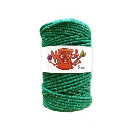 Woody příze 5 mm – Vánoční zelená (50m)