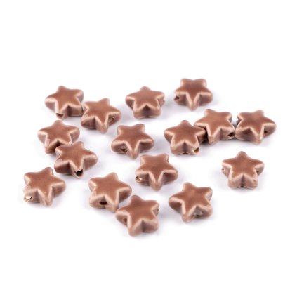 Porcelánové korálky hvězdy Ø15 mm, 20 gramů