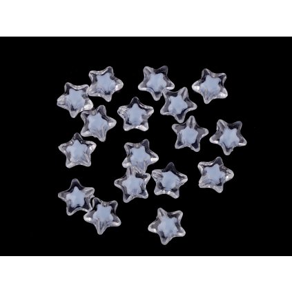 Plastové korálky hvězda Ø11 mm s efektem barev uvnitř, 10 gramů