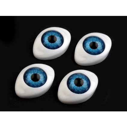 Plastové oči k nalepení 16x23 mm, 6 ks
