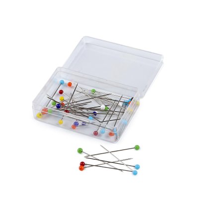 Špendlíky se skleněnou hlavičkou délka 32-38 mm