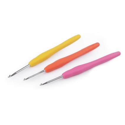 Háček na háčkování se silikonovou rukojetí vel. 2; 2,5; 3; 3,5; 4; 5 (Varianta 1 (2,5 mm) oranžová, Balení 1 ks)