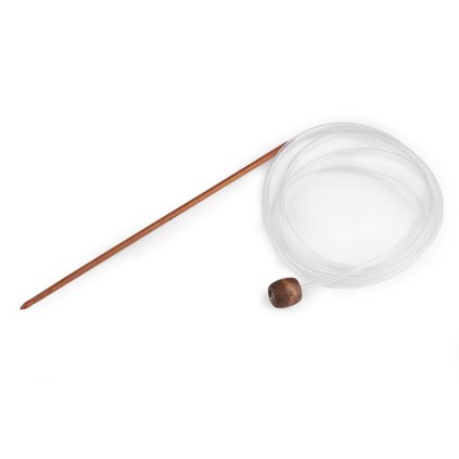 Bambusový háček na tuniské háčkování (Varianta 6 (5,5 mm) bambus tmavý, Balení 1 ks)