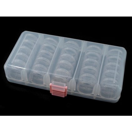 Plastový box / zásobník 9x19x3,5 cm na korálky
