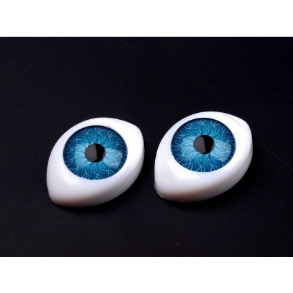 Plastové oči k nalepení 12x17mm (Varianta 1 modrá, Balení 20 ks)