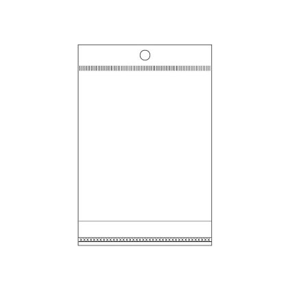 PP sáček s lepicí klopou a závěsem 8x12 cm