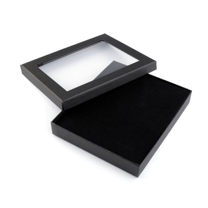 Krabička s průhledem polstrovaná 16x19 cm (Varianta 1 černá, Balení 1 ks)