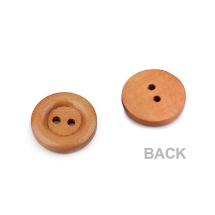 Dřevěný knoflík dvoudírkový velikost 20", 24", 28", 30", 32" (Varianta 3 32" přírodní stř., Balení 10 ks)