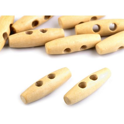 Dřevěný knoflík oliva 12x40 mm (Varianta 5 červenohnědá lakované, Balení 10 ks)