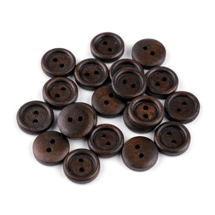 Dřevěný knoflík dvoudírkový velikost 20"