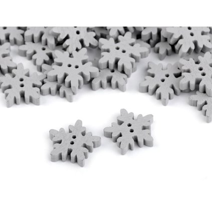 Dřevěný dekorační knoflík vločka (Varianta 4 (18 mm) přírodní sv., Balení 10 ks)