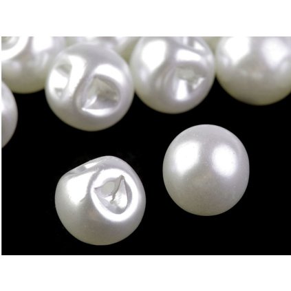 Perla k našití / knoflík Ø14 mm (Varianta 1 bílá perleť, Balení 10 ks)