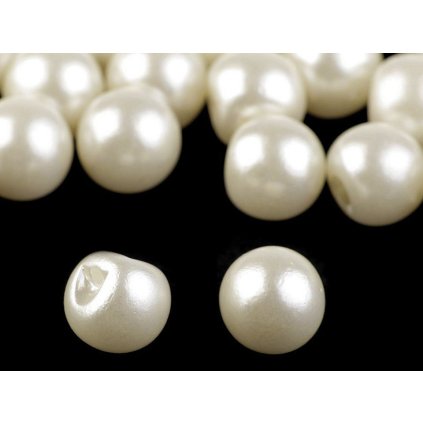 Perla k našití / knoflík Ø12 mm (Varianta 1 perleť krémová, Balení 10 ks)