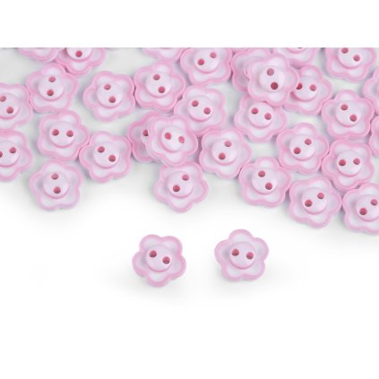 Knoflík květ velikost 20" (Varianta 1 růžová nejsv., Balení 100 ks)