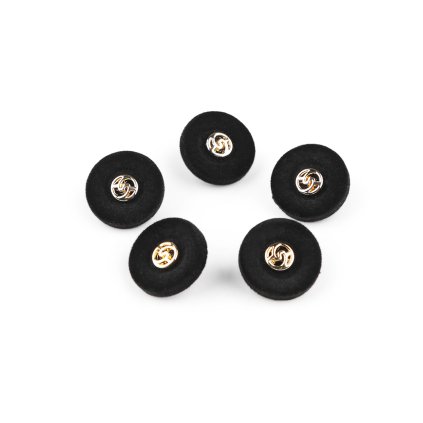 Sametový knoflík velikost 28", 36" (Varianta 2 (36") černá zlatá, Balení 5 ks)