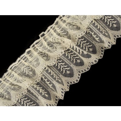 Silonová krajka řasená / volánek šíře 85; 95 mm (Varianta 4 (85 mm) černá, Balení 13.5 m)