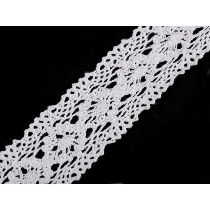 Bavlněná krajka / vsadka paličkovaná šíře 40 mm (Varianta 1 bílá, Balení 13.5 m)