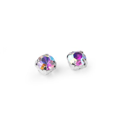 Našívací šatony / štras v pouzdře / kotlíku Ø4,3 mm (Varianta 4 SS18 crystal platina, Balení 20 ks)