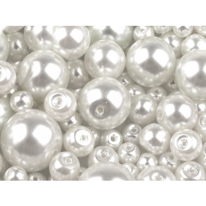 Skleněné voskové perly mix velikostí Ø4-12 mm (Varianta 68A zelenomodrá, Balení 50 g)