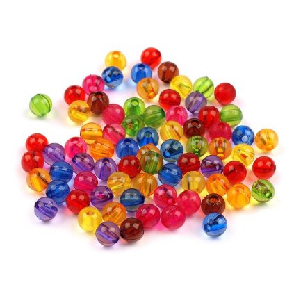 Plastové korálky Transparent Ø6 mm (Varianta 6 černá, Balení 20 g)