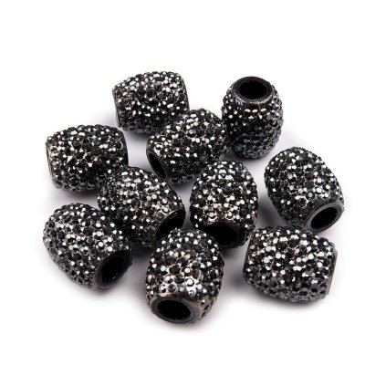 Plastové korálky s velkým průvlekem 13x15 mm (Varianta 1 (061) bílá AB, Balení 5 ks)