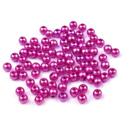 Plastové voskové korálky / perly Glance Ø5 mm (Varianta F28 růžová, Balení 10 g)