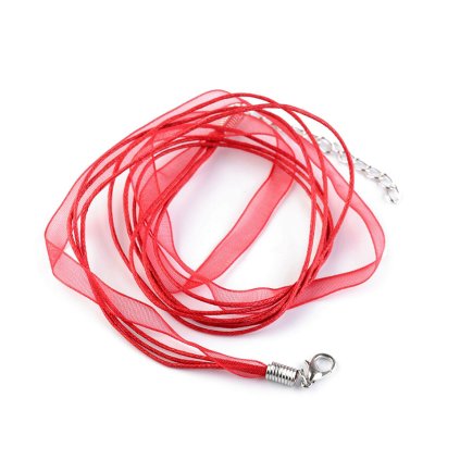 Víceřadá šňůrka s karabinkou z nerezové oceli délka 43 cm (Varianta 2 růžová sv., Balení 2 ks)