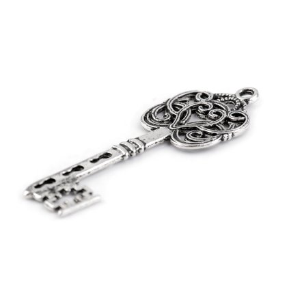 Přívěsek 21x56 mm klíč (Varianta platina, Balení 2 ks)