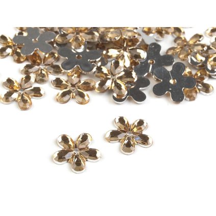 Broušený květ k našití, nalepení Ø11 mm (Varianta crystal AB, Balení 100 ks)