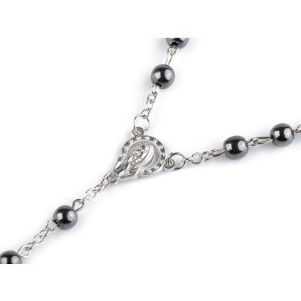 Růženec korálky voskované, hematit (Varianta 1 bílá, Balení 1 ks)