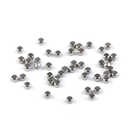 Zamačkávací rokajl kulatý Ø2 mm (Varianta 2 platina, Balení 1 g)