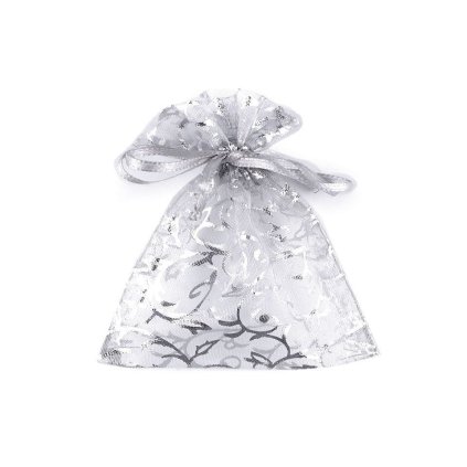 Dárkový pytlík 7x10 cm organza s lurexem (Varianta 2 zlatá sv., Balení 5 ks)