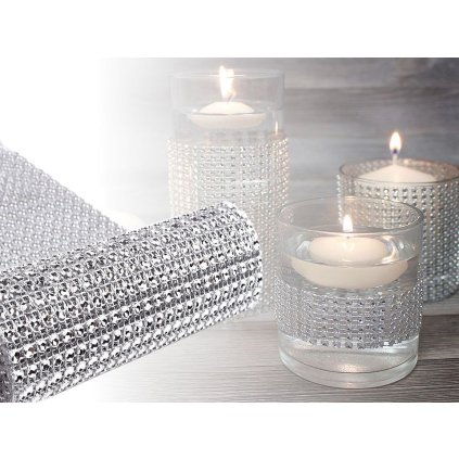 Diamantový pás / borta šíře 11,5 cm 2. jakost (Varianta 9 stříbrná, Balení 1 m)