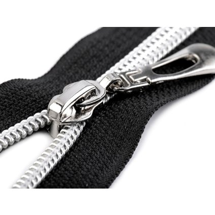 Spirálový zip No 7 délka 75 cm se stříbrnými zoubky (Varianta 330 modrá tmavá, Balení 1 ks)