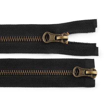Zip staromosazný No 5 dělitelný 2 jezdce / dvoucestný 70 cm