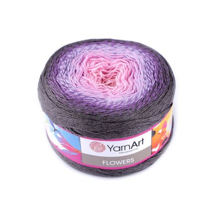 Pletací příze Flowers 250 g (Varianta 12 (254) borůvková, Balení 1 ks)