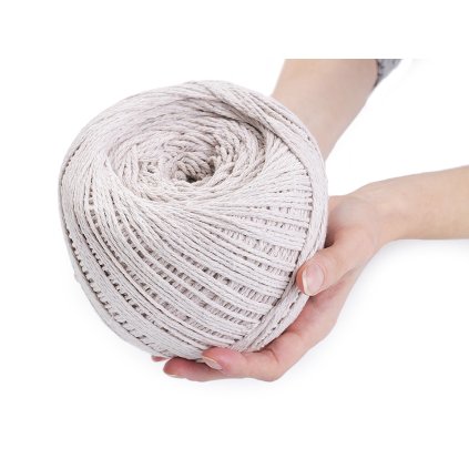 Bavlněná příze macrame Ø2-2,5 mm rozčesávací (Varianta 4 žlutá, Balení 1 ks)