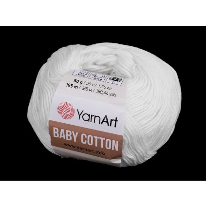 Pletací příze Baby Cotton 50 g (Varianta 1 (400) bílá, Balení 1 ks)