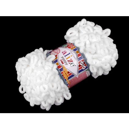 Pletací příze Alize Puffy Fine 100 g (Varianta 1 (55) bílá, Balení 1 ks)