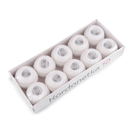 Příze Kordonetka 20 g (Varianta 8002/10 bílá, Balení 10 ks)
