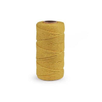 Bavlněná příze macrame / háčkovací, rozčesávací (Varianta 2 hořčicová, Balení 1 ks)