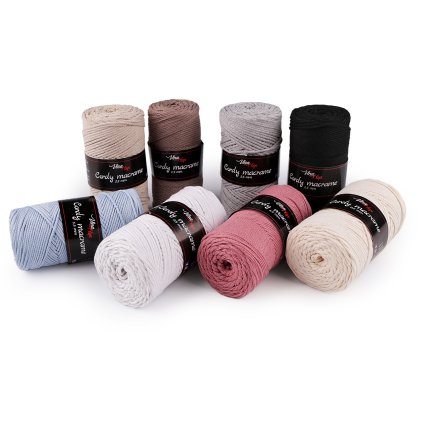 Pletací příze Cordy Macrame 250 g (Varianta 1 (8002) bílá přírodní, Balení 1 ks)