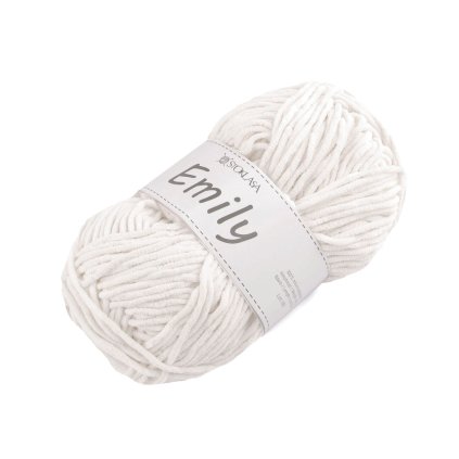 Pletací žinylková příze Emily 100 g (Varianta 1 bílá, Balení 1 ks)