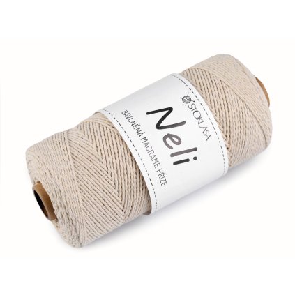 Bavlněná příze macrame Neli Ø2 mm 240 g rozčesávací